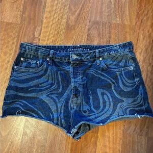 Blue swirly shorts